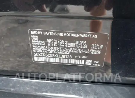 BMW X5 2019 vin 5UXCR6C58KLL38128 from auto auction Iaai