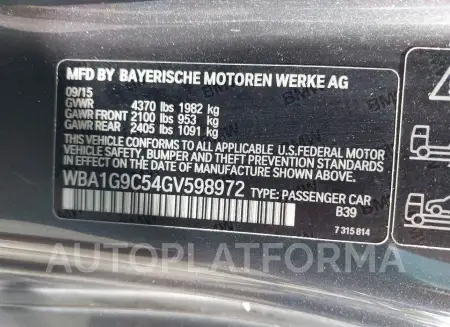 BMW 228I 2016 vin WBA1G9C54GV598972 from auto auction Iaai