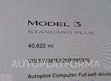 TESLA MODEL 3 2021 vin 5YJ3E1EA2MF995975 from auto auction Iaai