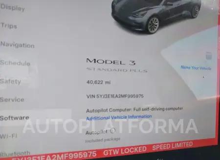 TESLA MODEL 3 2021 vin 5YJ3E1EA2MF995975 from auto auction Iaai