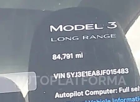 TESLA MODEL 3 2018 vin 5YJ3E1EA8JF015483 from auto auction Iaai