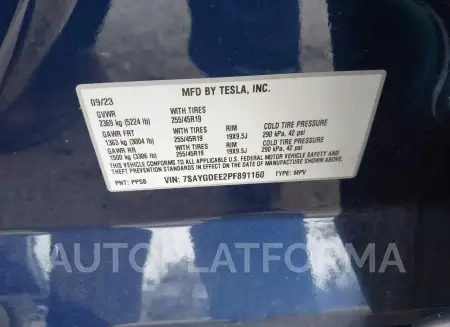 TESLA MODEL Y 2023 vin 7SAYGDEE2PF891160 from auto auction Iaai