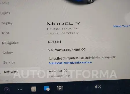 TESLA MODEL Y 2023 vin 7SAYGDEE2PF891160 from auto auction Iaai