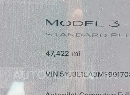 TESLA MODEL 3 2021 vin 5YJ3E1EA3MF991708 from auto auction Iaai