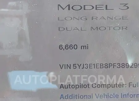 TESLA MODEL 3 2023 vin 5YJ3E1EB8PF389299 from auto auction Iaai