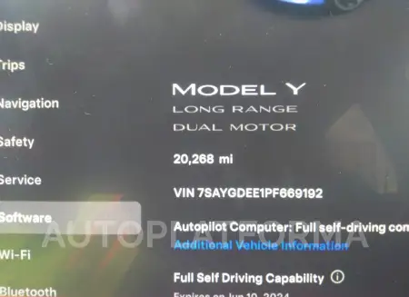 TESLA MODEL Y 2023 vin 7SAYGDEE1PF669192 from auto auction Iaai