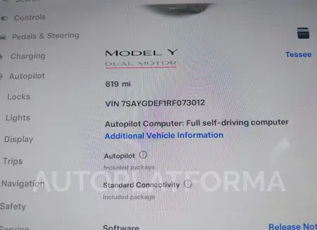 TESLA MODEL Y 2024 vin 7SAYGDEF1RF073012 from auto auction Iaai