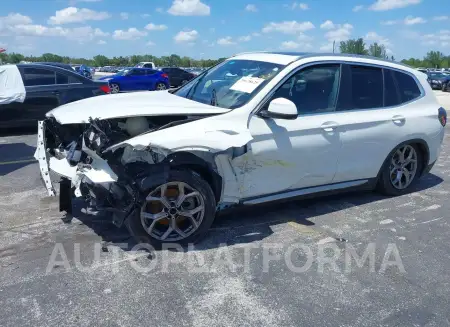 BMW X3 2022 vin 5UX43DP06N9J59886 from auto auction Iaai