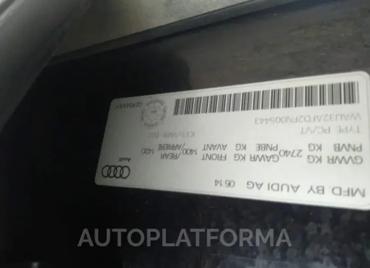 AUDI A8 L QUATTRO 2015 vin WAU32AFD2FN005443 from auto auction Caiaai