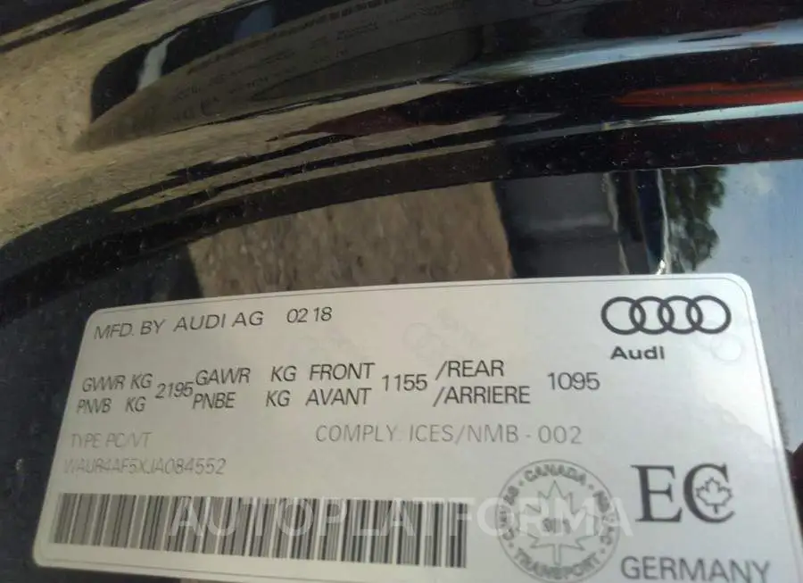 AUDI S5 PRESTIGE 2018 vin WAUR4AF5XJA084552 from auto auction Caiaai