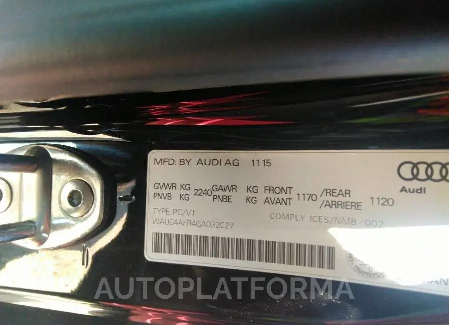 AUDI S5 PREMIUM PLUS 2016 vin WAUC4AFR4GA032027 from auto auction Caiaai