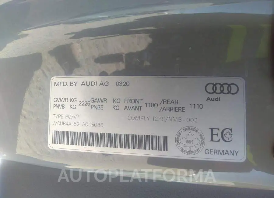 AUDI S5 COUPE TECHNIK 2020 vin WAUR4AF52LA015096 from auto auction Caiaai