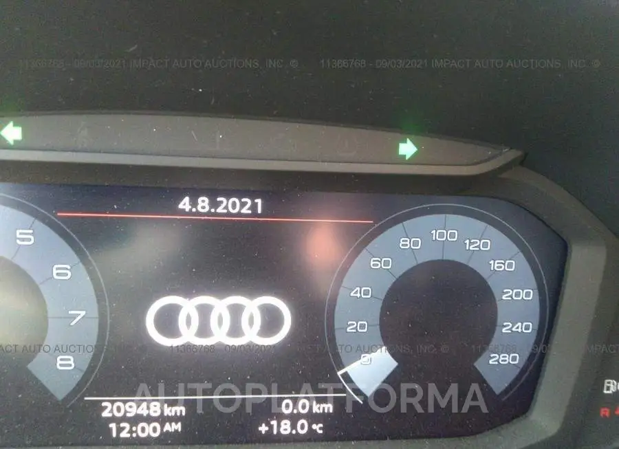 AUDI Q3 PREMIUM 2020 vin WA1AECF31L1050472 from auto auction Caiaai