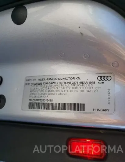 AUDI TT 2016 vin TRUC5AFV6G1015488 from auto auction Copart