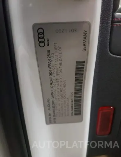 AUDI S4 PREMIUM 2018 vin WAUB4AF40JA231325 from auto auction Copart