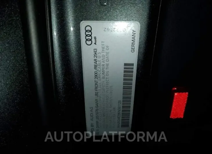 AUDI A7 PRESTIG 2019 vin WAUV2AF29KN081128 from auto auction Copart