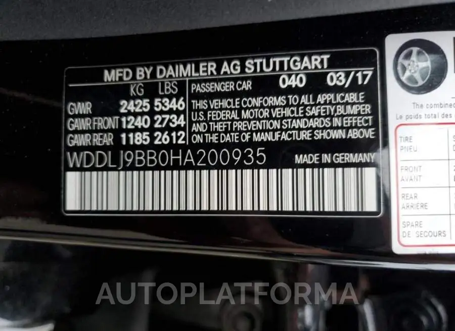 MERCEDES-BENZ CLS 550 4M 2017 vin WDDLJ9BB0HA200935 from auto auction Copart