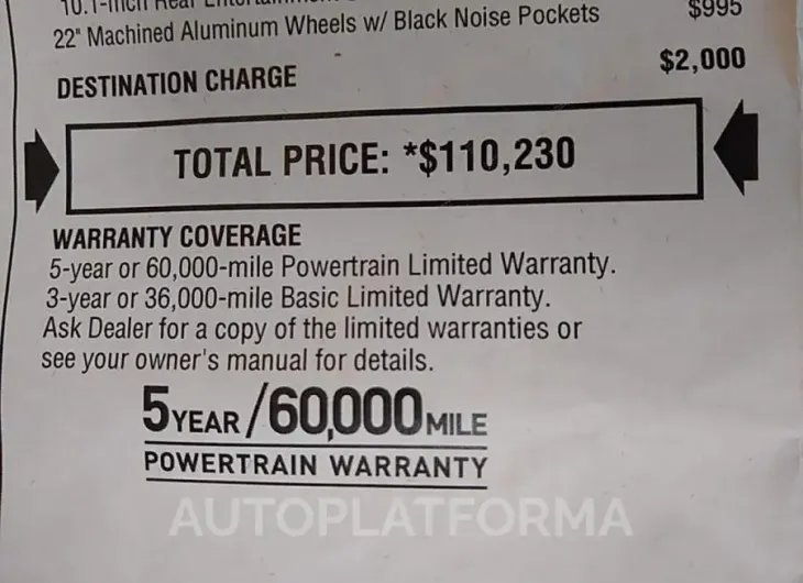 JEEP GRAND WAGO 2022 vin 1C4SJVGJ8NS110842 from auto auction Copart