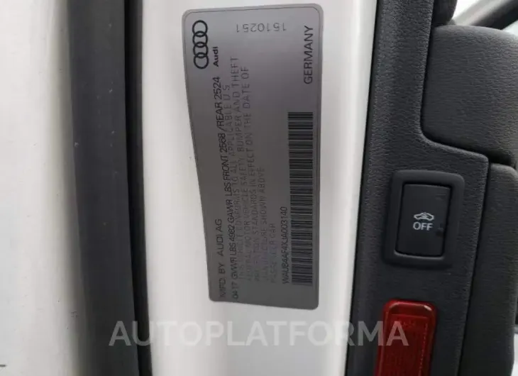 AUDI S4 PREMIUM 2018 vin WAUB4AF4XJA003140 from auto auction Copart