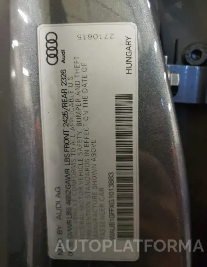 AUDI S3 PREMIUM 2016 vin WAUB1GFFXG1013883 from auto auction Copart