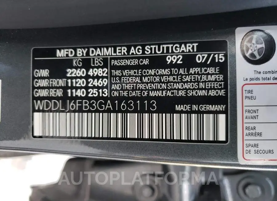 MERCEDES-BENZ CLS 400 2016 vin WDDLJ6FB3GA163113 from auto auction Copart