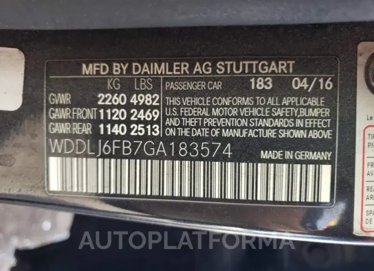 MERCEDES-BENZ CLS 400 2016 vin WDDLJ6FB7GA183574 from auto auction Copart