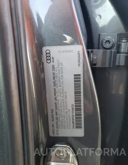 AUDI S3 PREMIUM 2015 vin WAUBFGFF2F1039670 from auto auction Copart