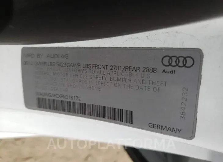 AUDI A7 PREMIUM 2015 vin WAUWGAFCXFN018172 from auto auction Copart