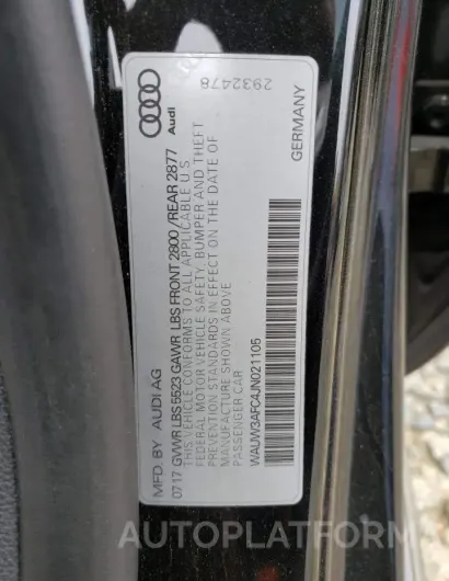 AUDI A7 PREMIUM 2018 vin WAUW3AFC4JN021105 from auto auction Copart