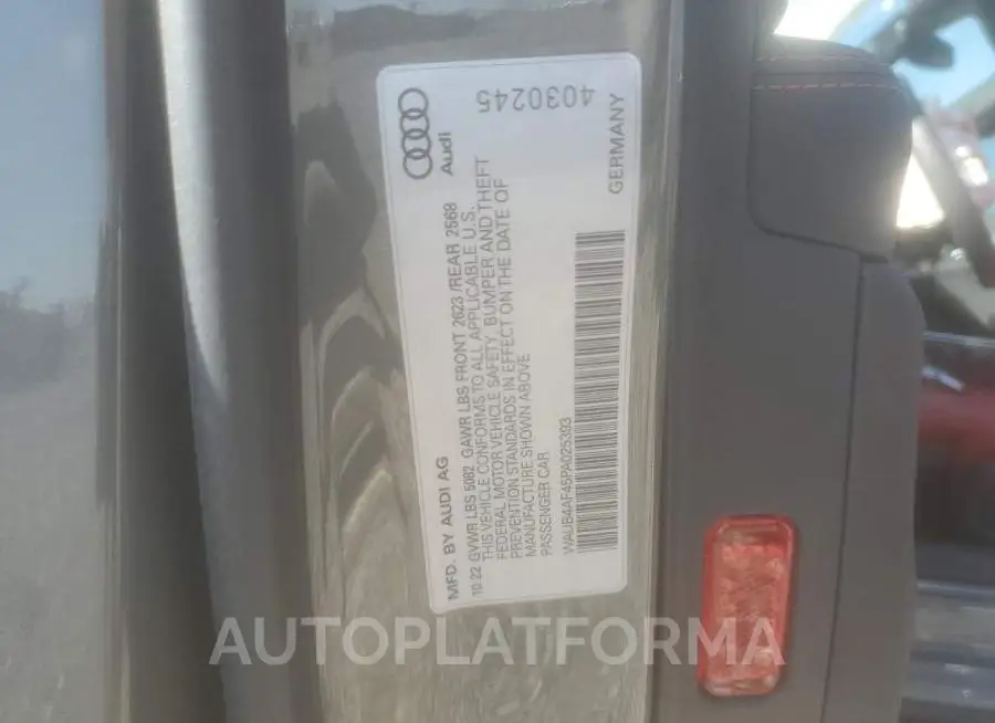 AUDI S4 PREMIUM 2023 vin WAUB4AF45PA025393 from auto auction Copart