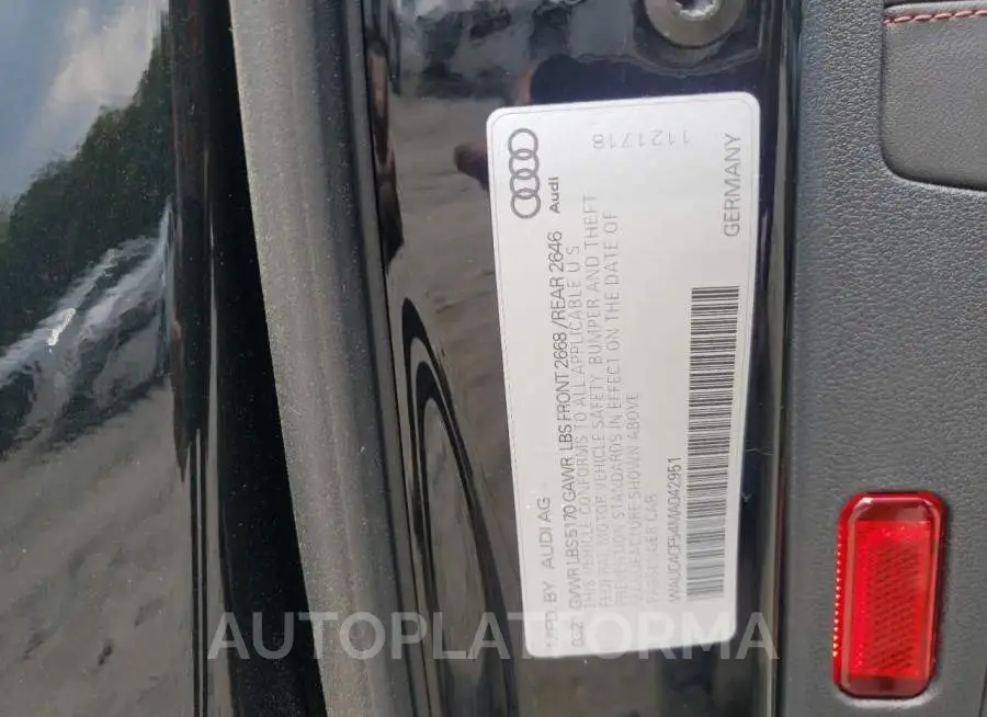 AUDI S5 PREMIUM 2021 vin WAUC4CF54MA042951 from auto auction Copart