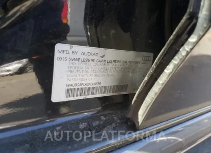 AUDI S4 PREMIUM 2016 vin WAUBGAFLXGA008555 from auto auction Copart