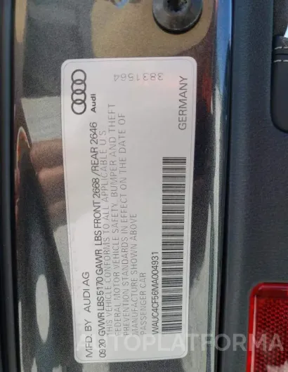 AUDI S5 PREMIUM 2021 vin WAUC4CF56MA004931 from auto auction Copart