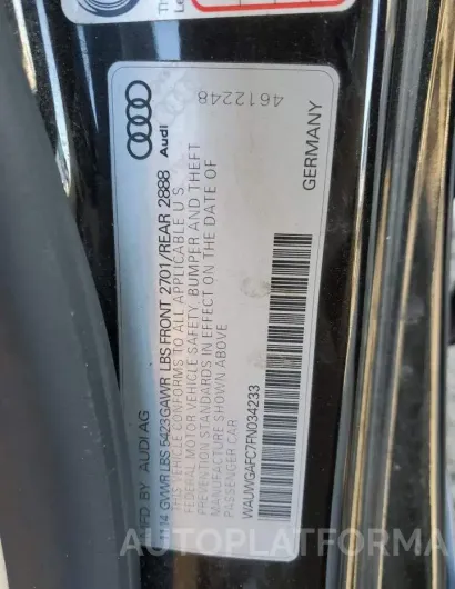 AUDI A7 PREMIUM 2015 vin WAUWGAFC7FN034233 from auto auction Copart