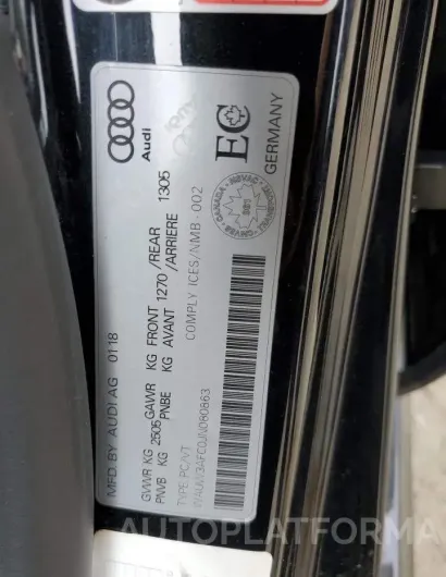 AUDI A7 PREMIUM 2018 vin WAUW3AFC0JN080863 from auto auction Copart