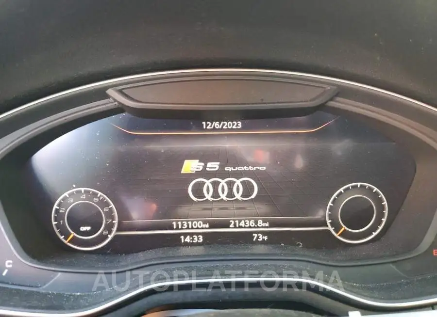 AUDI S5 PRESTIG 2018 vin WAUC4CF50JA023986 from auto auction Copart