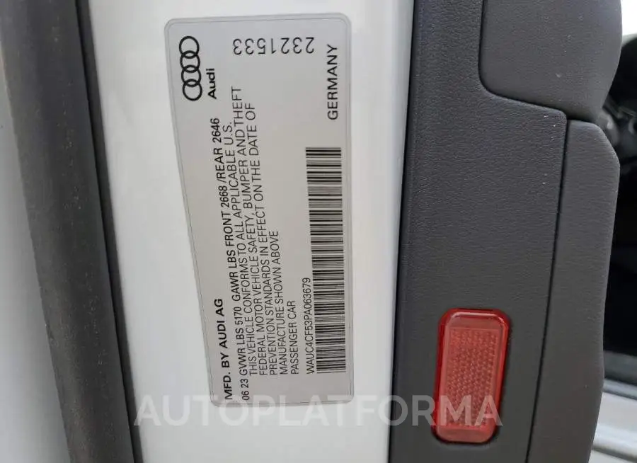 AUDI S5 PREMIUM 2023 vin WAUC4CF53PA063679 from auto auction Copart