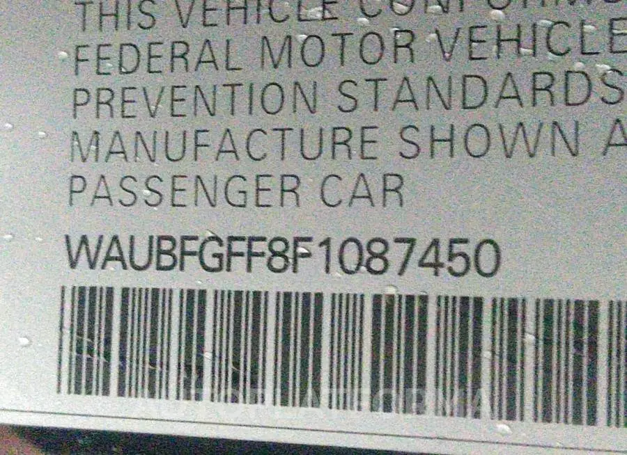 AUDI S3/A3 2015 vin WAUBFGFF8F1087450 from auto auction Iaai