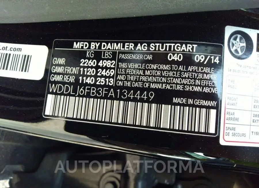 MERCEDES-BENZ CLS-CLASS 2015 vin WDDLJ6FB3FA134449 from auto auction Iaai