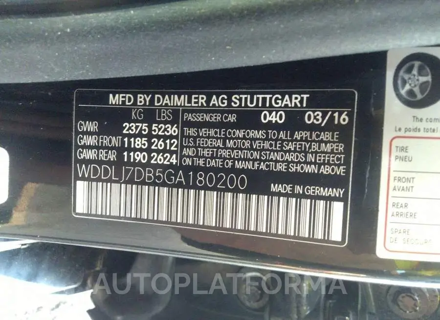 MERCEDES-BENZ CLS 2016 vin WDDLJ7DB5GA180200 from auto auction Iaai