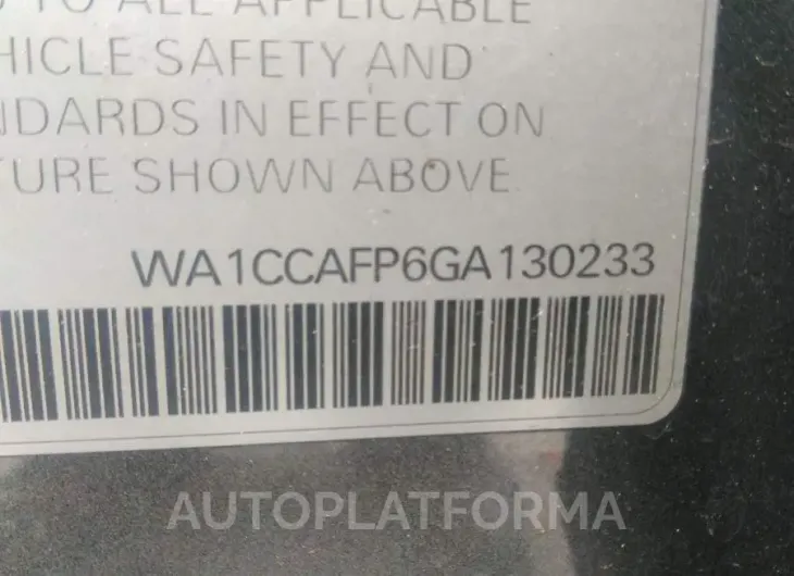 AUDI SQ5 2016 vin WA1CCAFP6GA130233 from auto auction Iaai