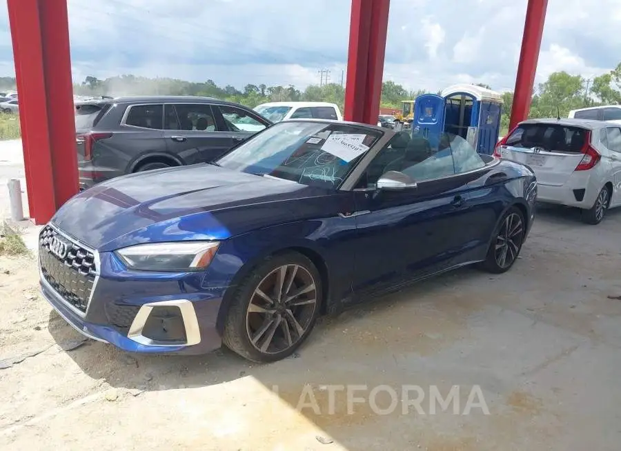 AUDI S5 CABRIOLET 2022 vin WAU24GF5XNN004959 from auto auction Iaai