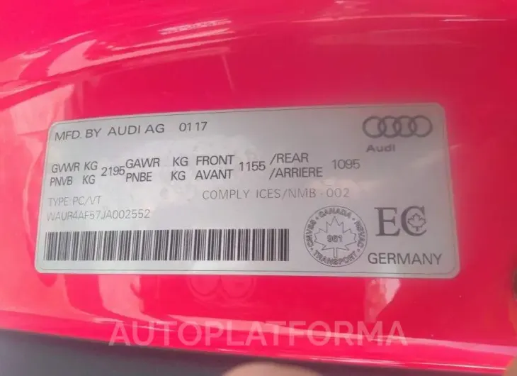 AUDI S5 COUPE 2018 vin WAUR4AF57JA002552 from auto auction Iaai