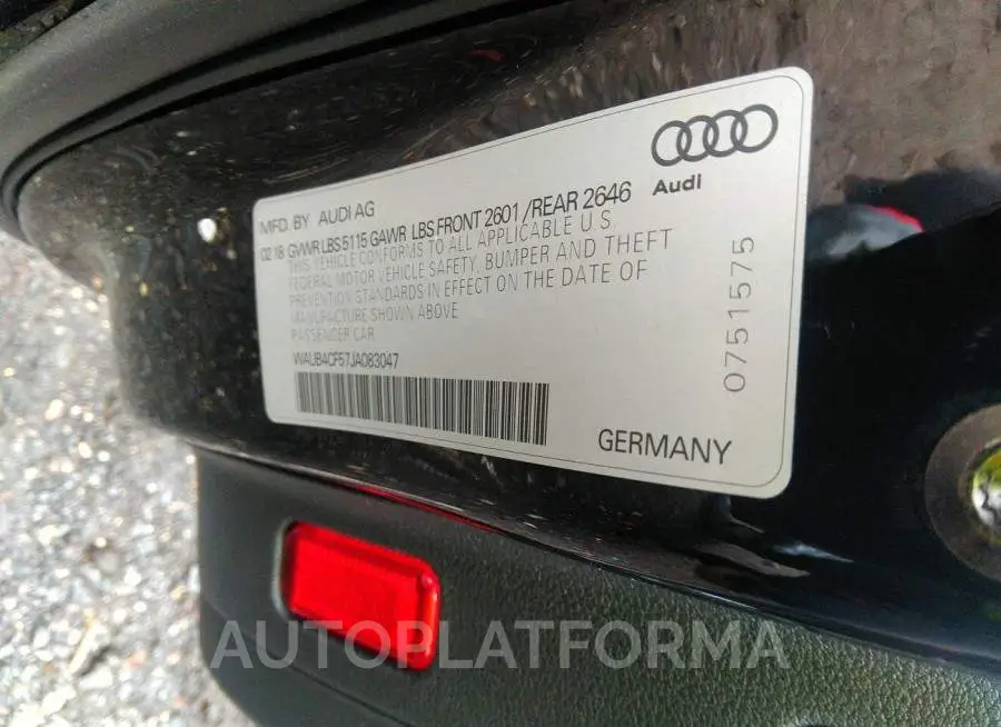 AUDI S5 SPORTBACK 2018 vin WAUB4CF57JA083047 from auto auction Iaai