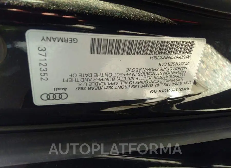 AUDI S6 2022 vin WAUDFBF28NN017964 from auto auction Iaai