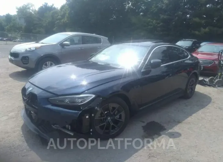 BMW I4 2022 vin WBY73AW02NFM41585 from auto auction Iaai