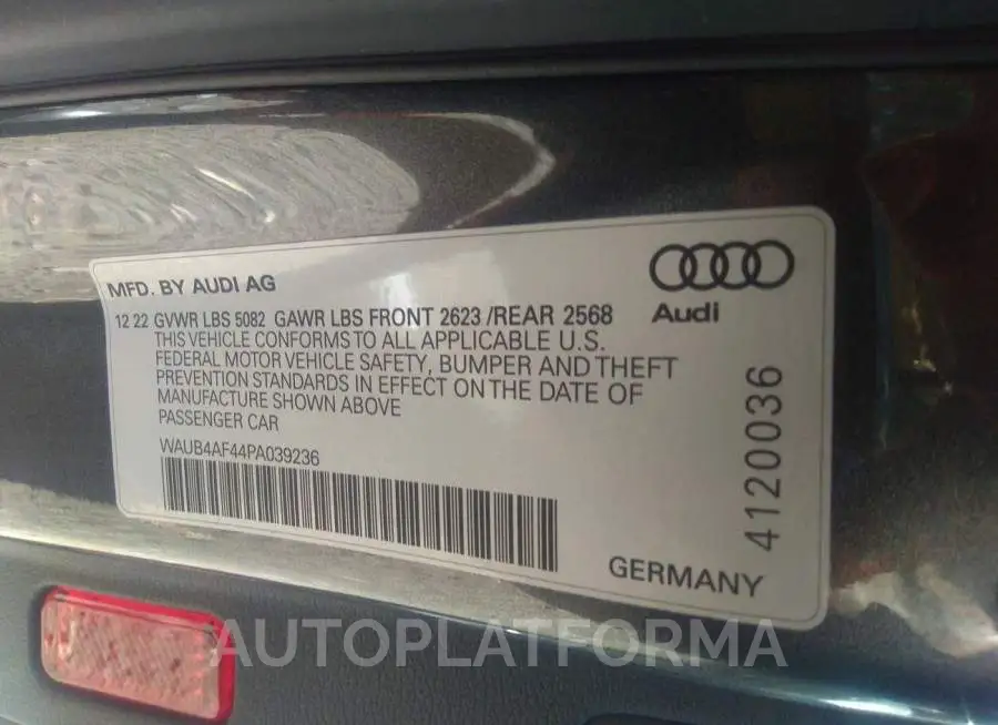 AUDI S4 SEDAN 2023 vin WAUB4AF44PA039236 from auto auction Iaai