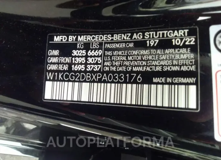 MERCEDES-BENZ EQS 2023 vin W1KCG2DBXPA033176 from auto auction Iaai