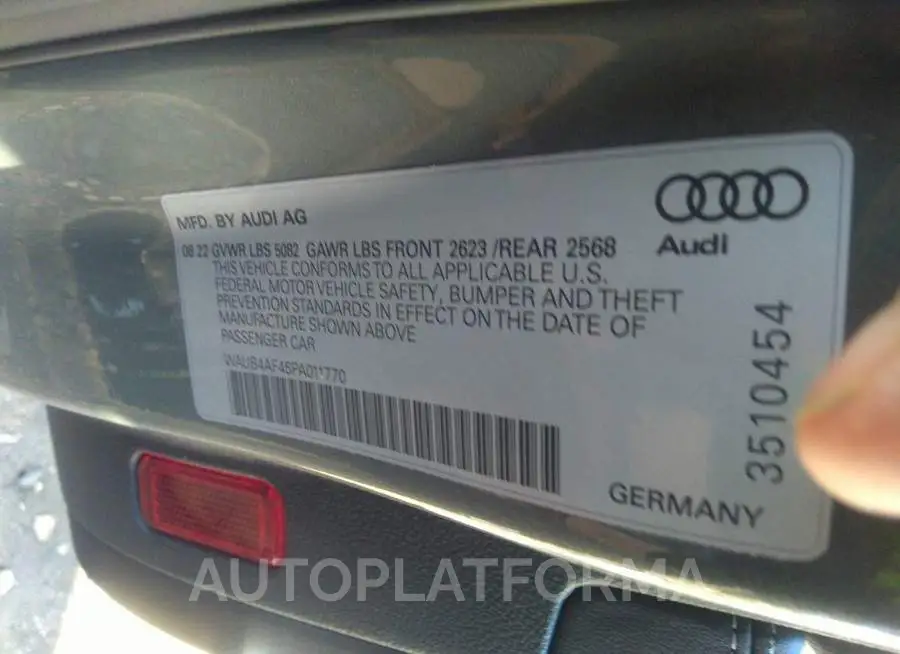 AUDI S4 SEDAN 2023 vin WAUB4AF45PA011770 from auto auction Iaai