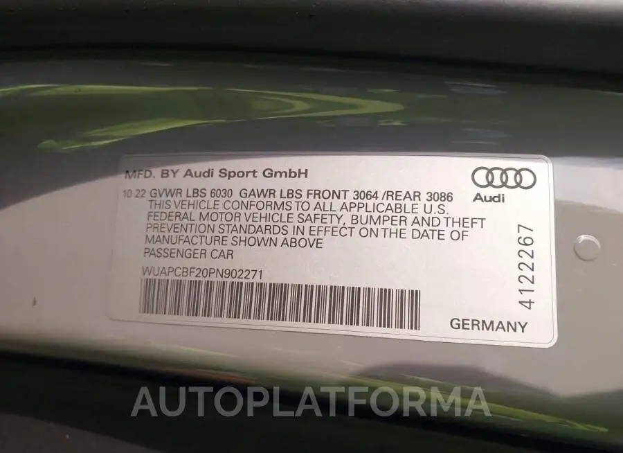 AUDI RS 7 SPORTBACK 2023 vin WUAPCBF20PN902271 from auto auction Iaai